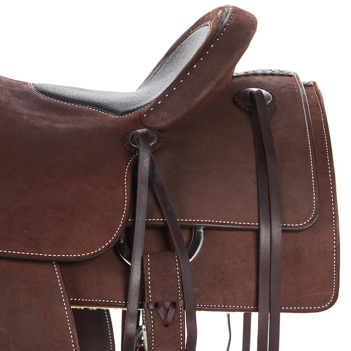 Martin Saddlery 15in Chocolate Roughout with Inlaid Black Bison Seat