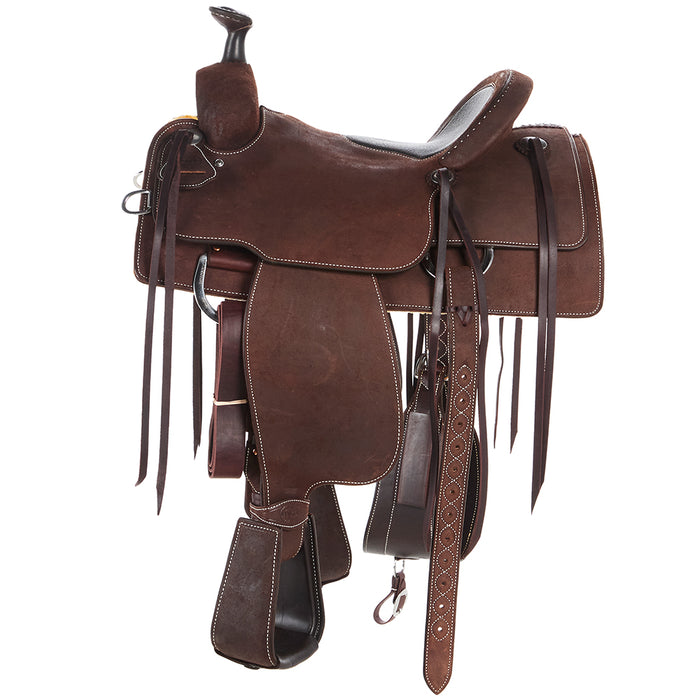 Martin Saddlery 15in Chocolate Roughout with Inlaid Black Bison Seat