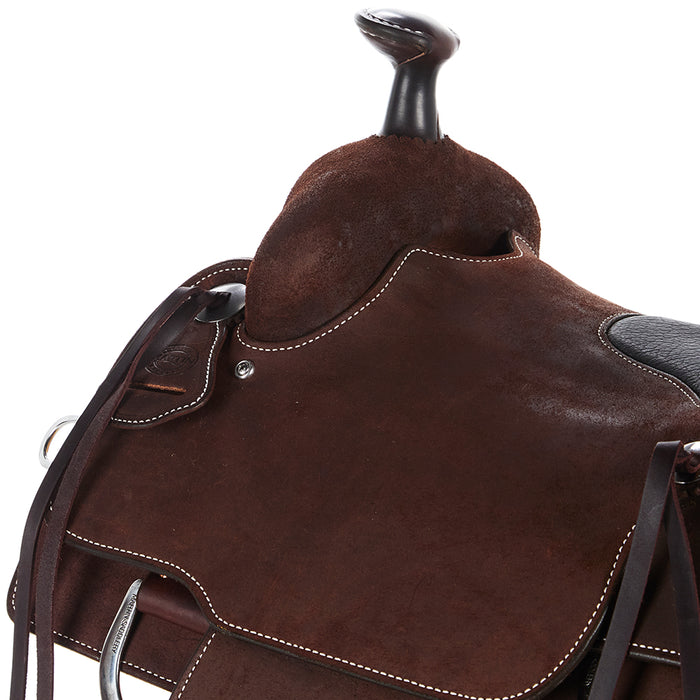 Martin Saddlery 15in Chocolate Roughout with Inlaid Black Bison Seat