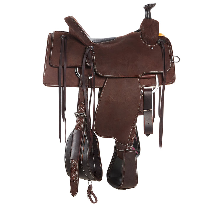 Martin Saddlery 15in Chocolate Roughout with Inlaid Black Bison Seat