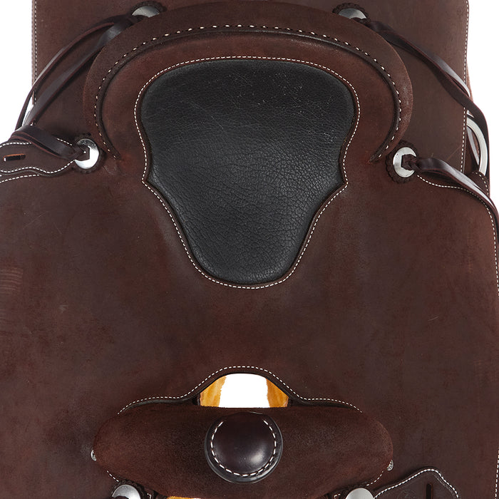 Martin Saddlery 15in Chocolate Roughout with Inlaid Black Bison Seat