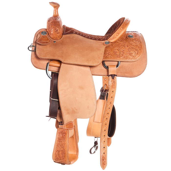 Martin Saddlery 15in Natural 1/4 Breed Acorn & Oak with Nutmeg Quilted Seat