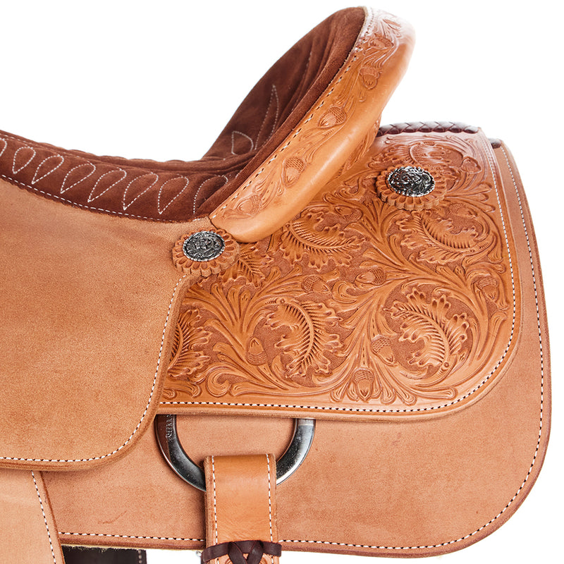 Martin Saddlery 15in Natural 1/4 Breed Acorn & Oak with Nutmeg Quilted Seat