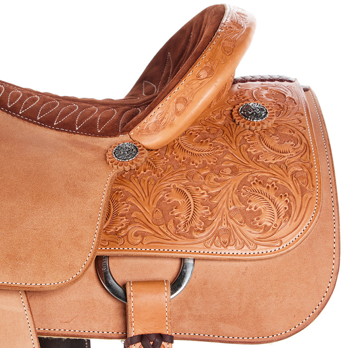 Martin Saddlery 15in Natural 1/4 Breed Acorn & Oak with Nutmeg Quilted Seat