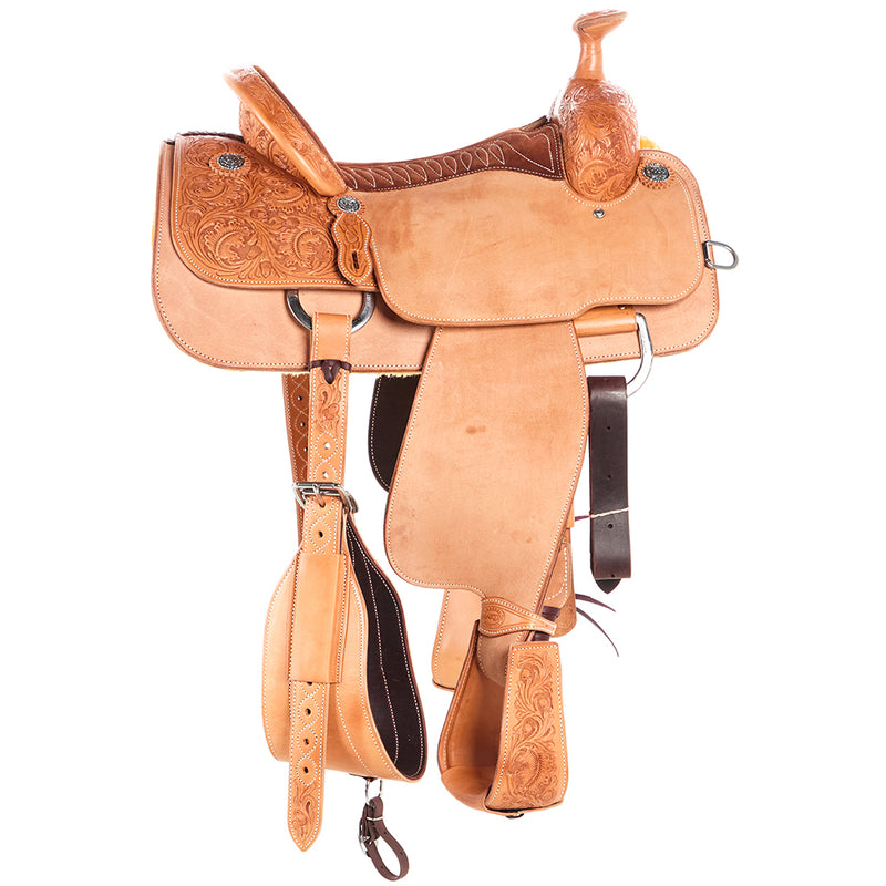 Martin Saddlery 15in Natural 1/4 Breed Acorn & Oak with Nutmeg Quilted Seat