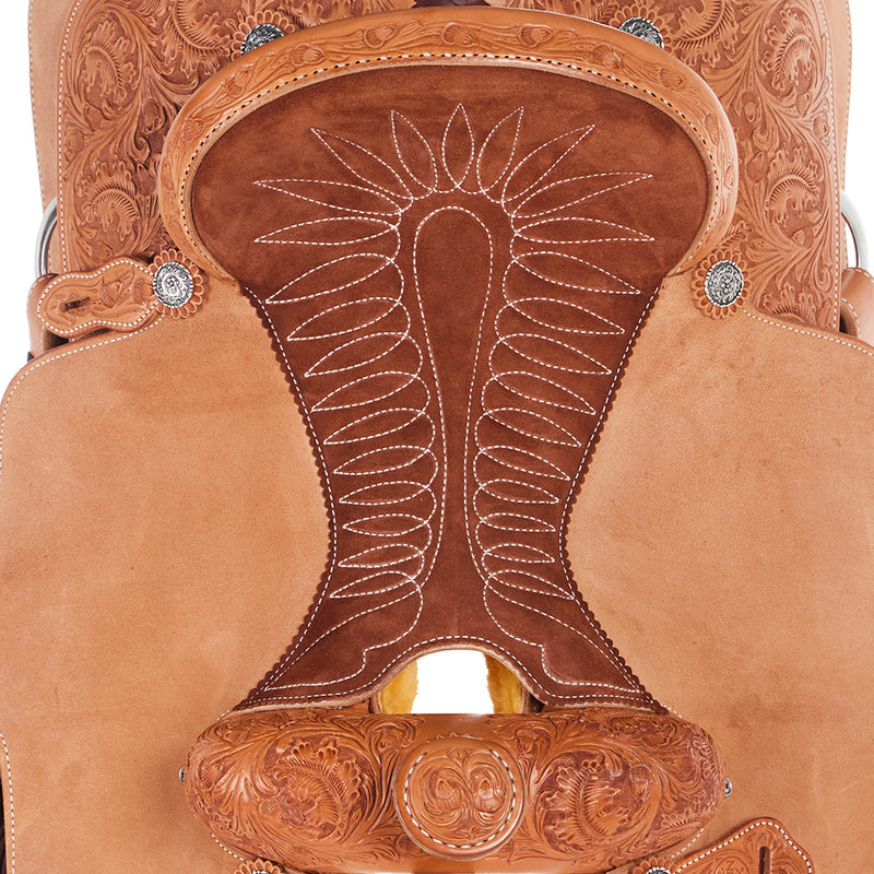 Martin Saddlery 15in Natural 1/4 Breed Acorn & Oak with Nutmeg Quilted Seat