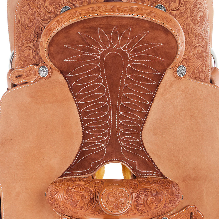 Martin Saddlery 15in Natural 1/4 Breed Acorn & Oak with Nutmeg Quilted Seat