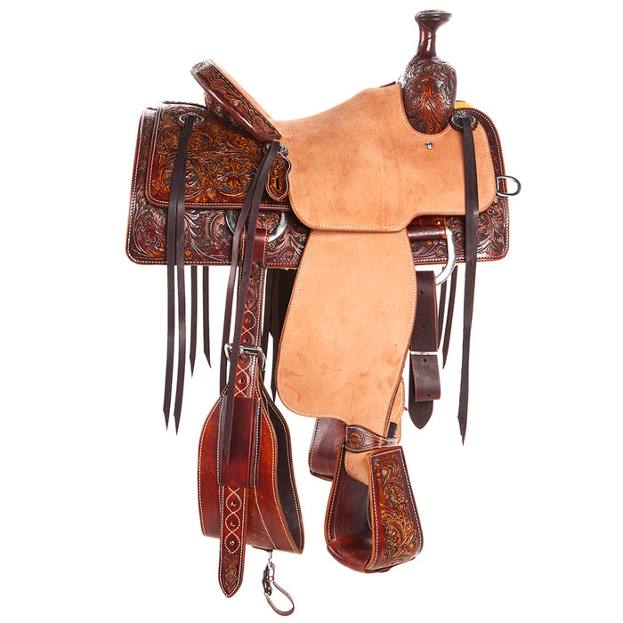 Martin Saddlery 13.5in 1/2 Breed Weathered Antique Wyoming Flower and Acorn/Oak Combo