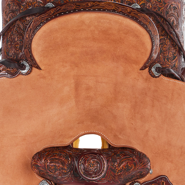 Martin Saddlery 13.5in 1/2 Breed Weathered Antique Wyoming Flower and Acorn/Oak Combo