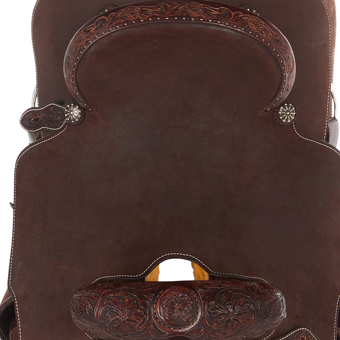 Martin Saddlery 1/8 Breed Wyoming Flower Chocolate 15in Team Roper