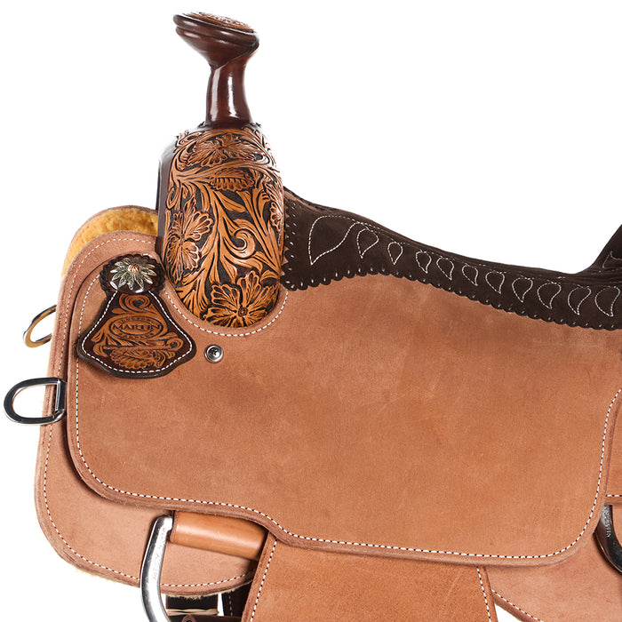 Martin Saddlery 15in 1/8 Breed Wyoming Flower Team Roper