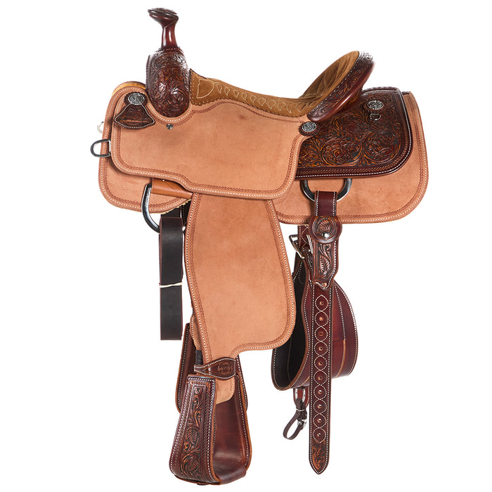 Martin Saddlery 14.5in 1/4 Breed Rose Tooled Team Roper