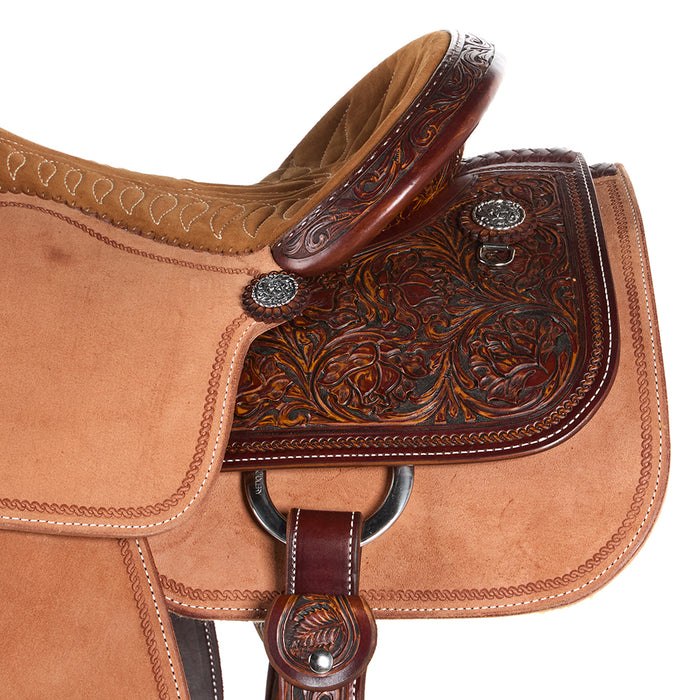 Martin Saddlery 14.5in 1/4 Breed Rose Tooled Team Roper