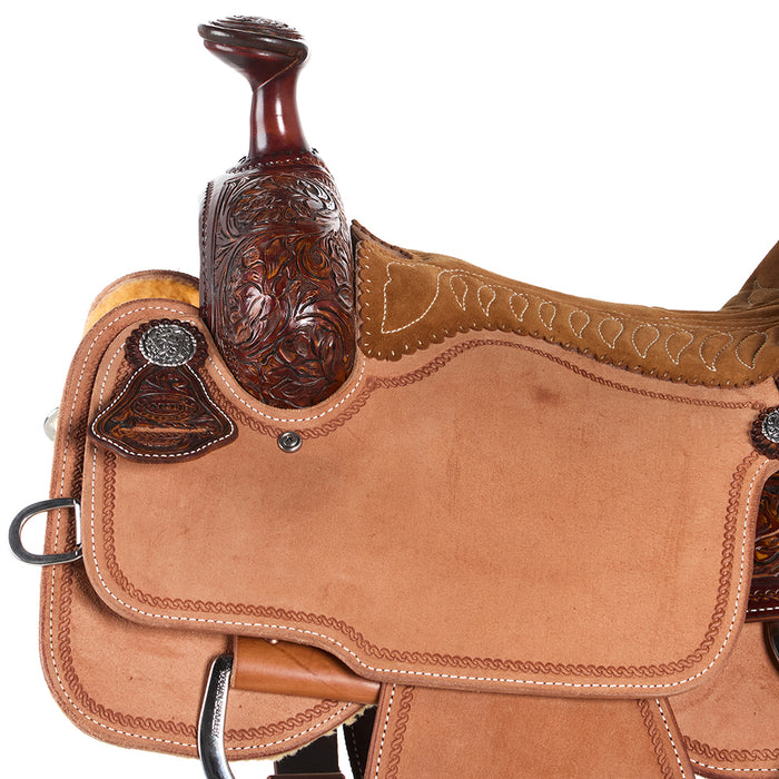 Martin Saddlery 14.5in 1/4 Breed Rose Tooled Team Roper