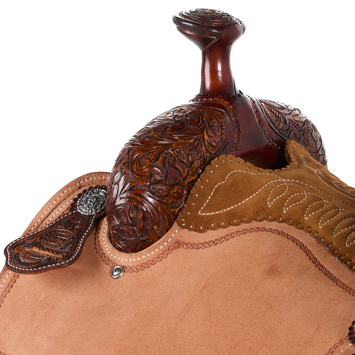 Martin Saddlery 14.5in 1/4 Breed Rose Tooled Team Roper