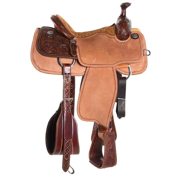 Martin Saddlery 14.5in 1/4 Breed Rose Tooled Team Roper