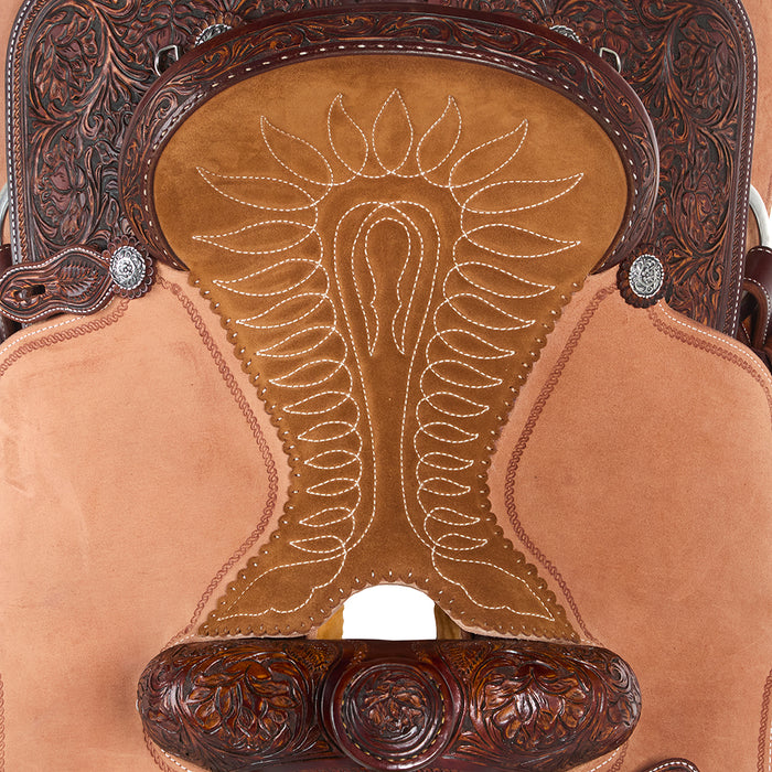 Martin Saddlery 14.5in 1/4 Breed Rose Tooled Team Roper