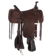 Martin Saddlery Chocolate 1/8 Breed Wyoming Flower Bison Inlaid Seat Team Roper