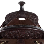 Martin Saddlery Chocolate 1/8 Breed Wyoming Flower Bison Inlaid Seat Team Roper