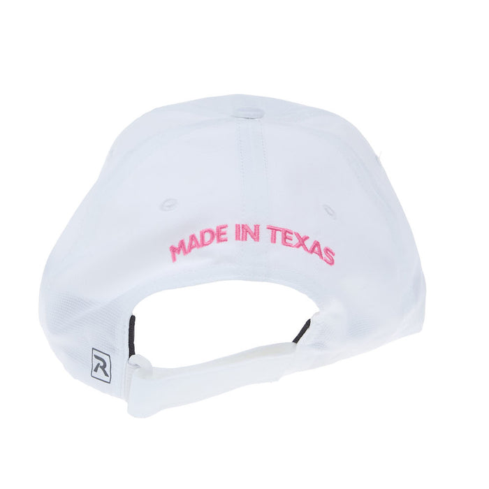 NRS Ride Ready White Solid Cap with Pink Lettering