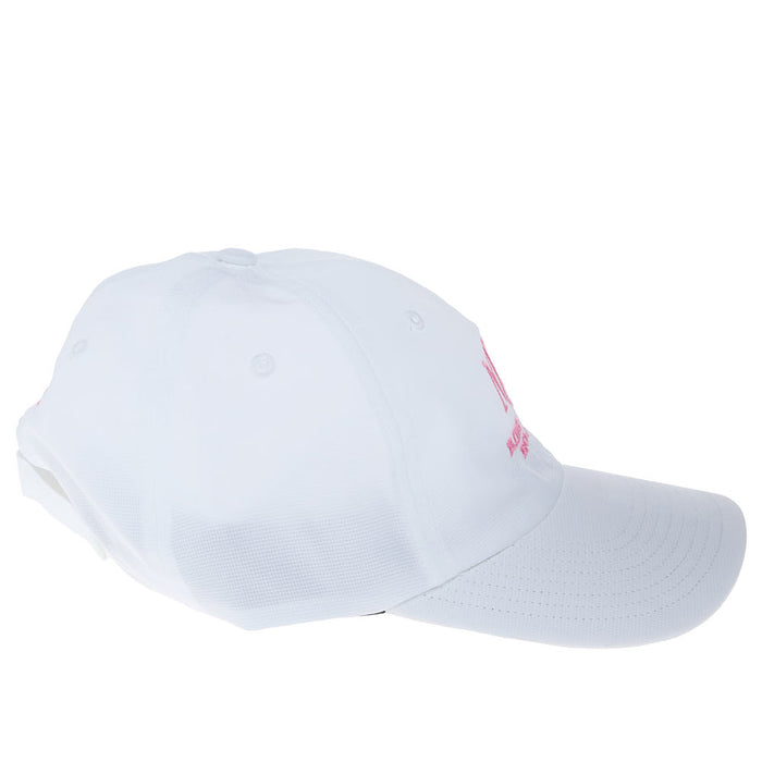 NRS Ride Ready White Solid Cap with Pink Lettering