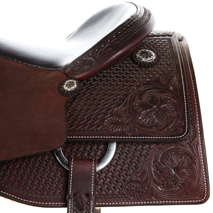 Martin Saddlery 7/8 Breed Wyoming Flower/Basket Chocolate Performance Saddle