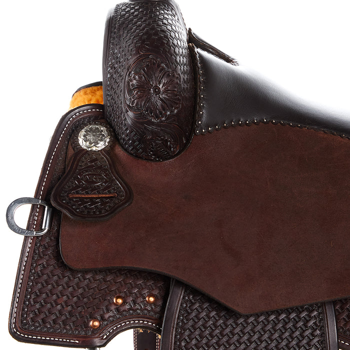Martin Saddlery 7/8 Breed Wyoming Flower/Basket Chocolate Performance Saddle