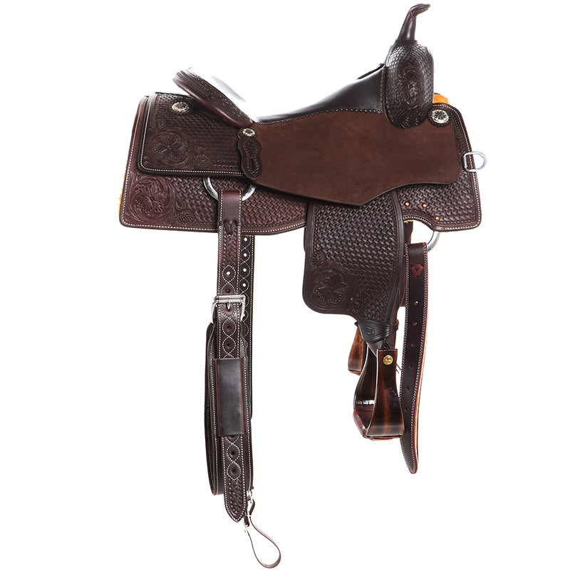 Martin Saddlery 7/8 Breed Wyoming Flower/Basket Chocolate Performance Saddle
