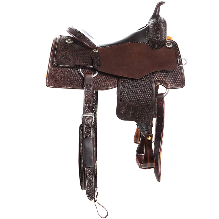 Martin Saddlery 7/8 Breed Wyoming Flower/Basket Chocolate Performance Saddle