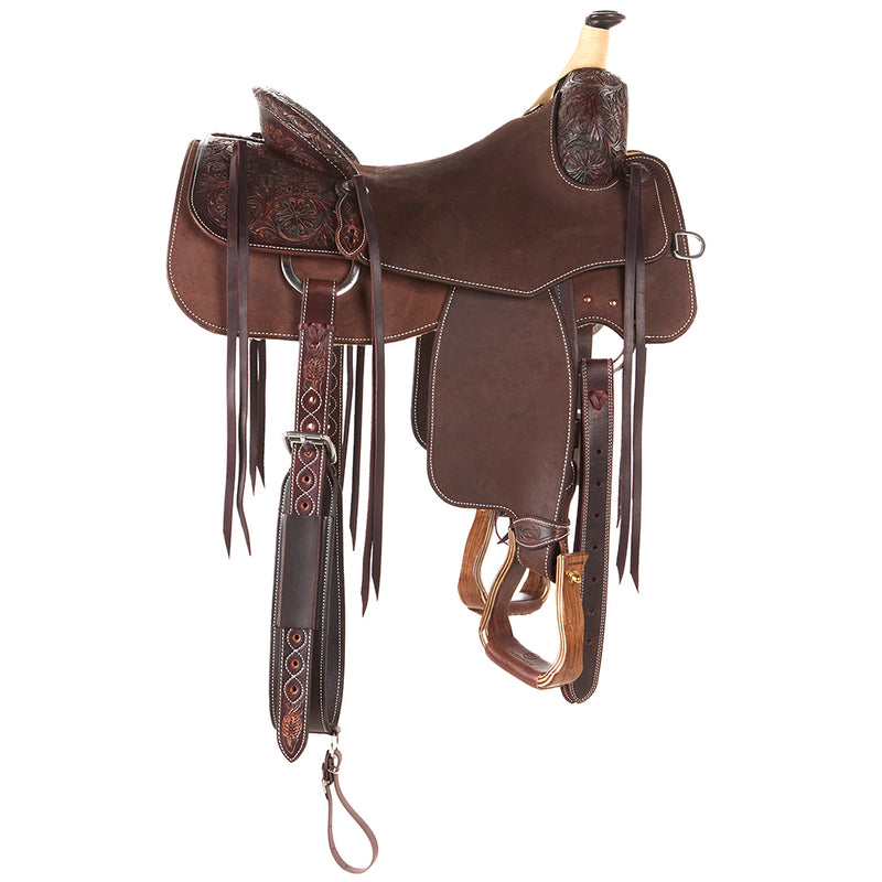 Martin Saddlery 1/4 Tool Mountain Daisy Medium Brown Weathered Antique Performance Saddle