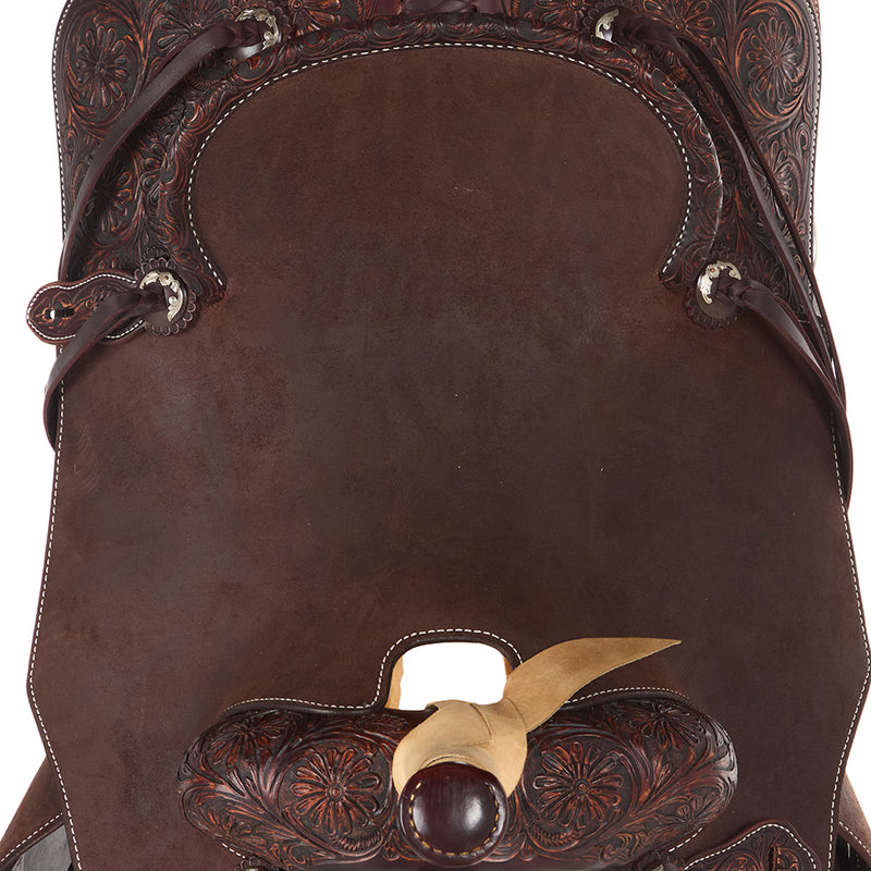 Martin Saddlery 1/4 Tool Mountain Daisy Medium Brown Weathered Antique Performance Saddle