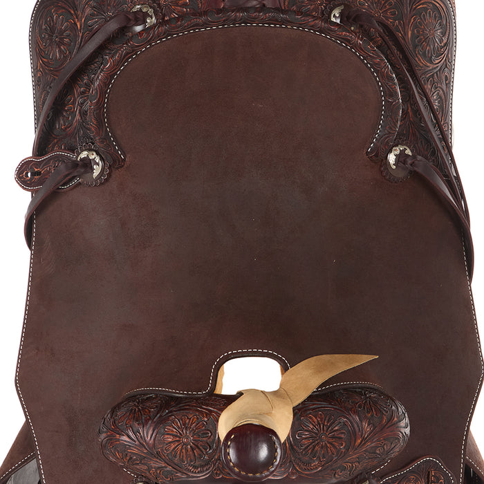 Martin Saddlery 1/4 Tool Mountain Daisy Medium Brown Weathered Antique Performance Saddle