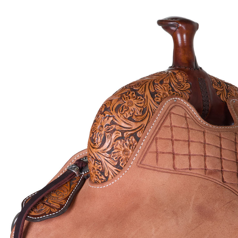 Martin Saddlery 16in 1/8 Breed Alpine Floral Tooled Performance Saddle
