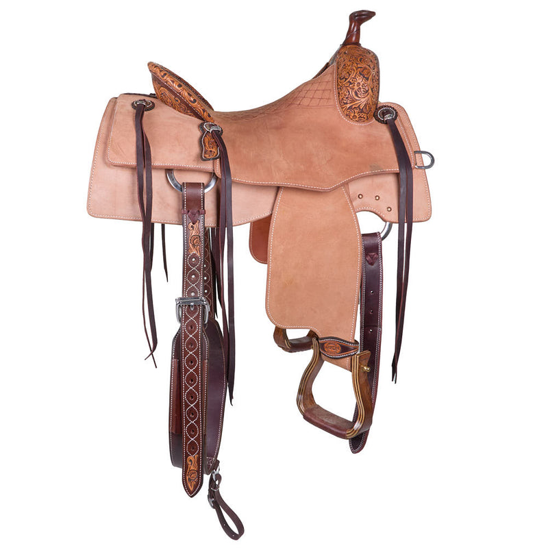 Martin Saddlery 16in 1/8 Breed Alpine Floral Tooled Performance Saddle