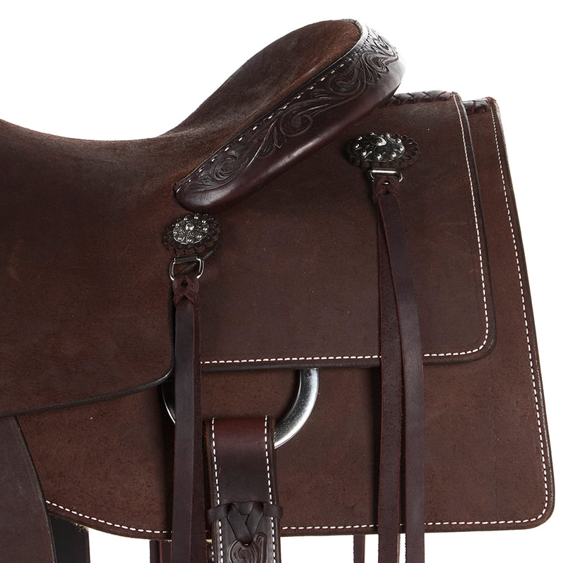Martin Saddlery 15.5in Chocolate 1/8 Breed Prairie Flower Performance Saddle