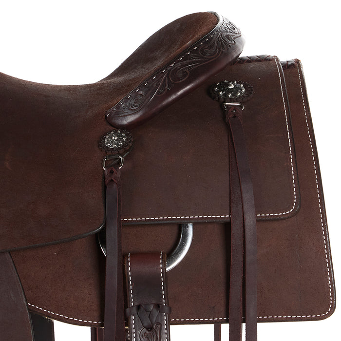 Martin Saddlery 15.5in Chocolate 1/8 Breed Prairie Flower Performance Saddle