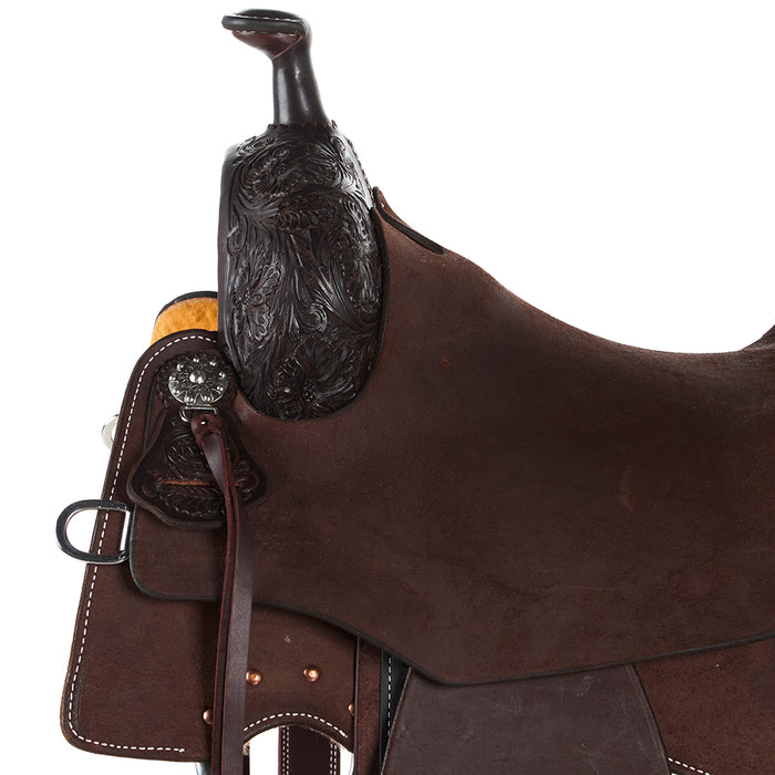 Martin Saddlery 15.5in Chocolate 1/8 Breed Prairie Flower Performance Saddle