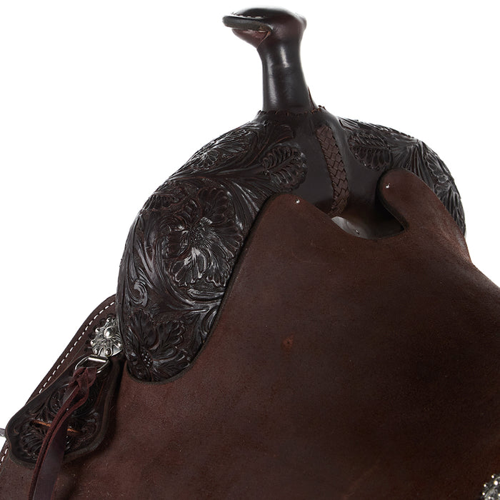 Martin Saddlery 15.5in Chocolate 1/8 Breed Prairie Flower Performance Saddle