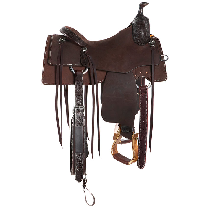 Martin Saddlery 15.5in Chocolate 1/8 Breed Prairie Flower Performance Saddle