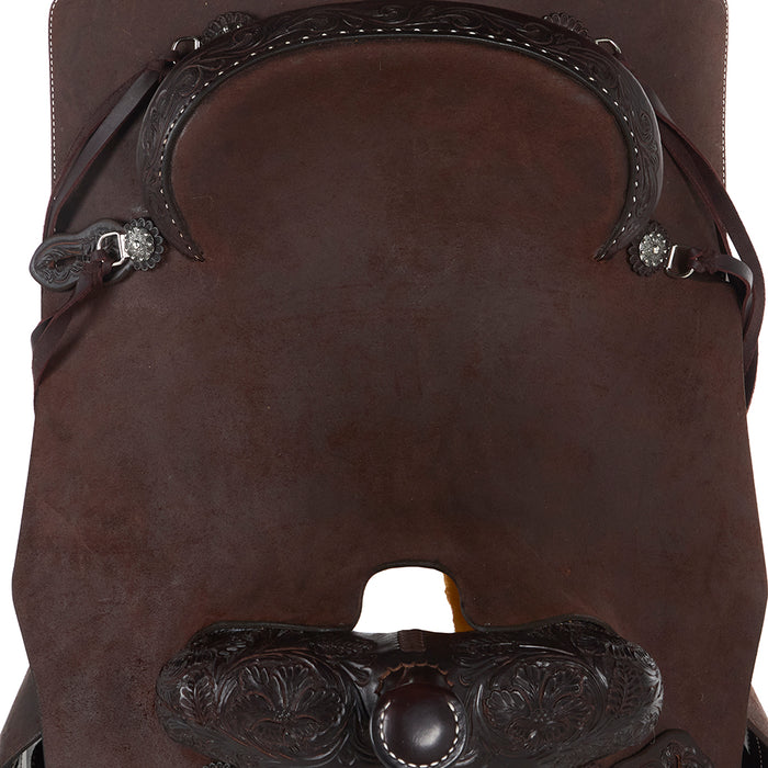 Martin Saddlery 15.5in Chocolate 1/8 Breed Prairie Flower Performance Saddle