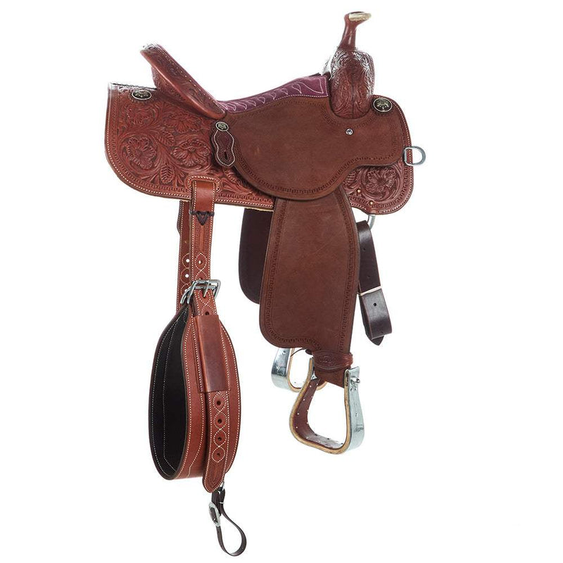 Martin Saddlery 14.5in Chestnut 1/2 Breed Prairie Flower All Around Saddle