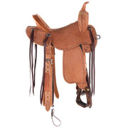 Martin Saddlery Natural 14in Roughout with Painted Buckstitch BTR Barrel Saddle