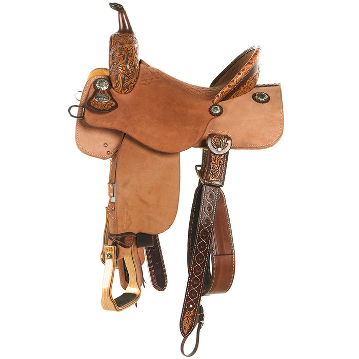 Martin Saddlery Natural 13.5in 1/8 Mountain Daisy BTR Barrel Saddle
