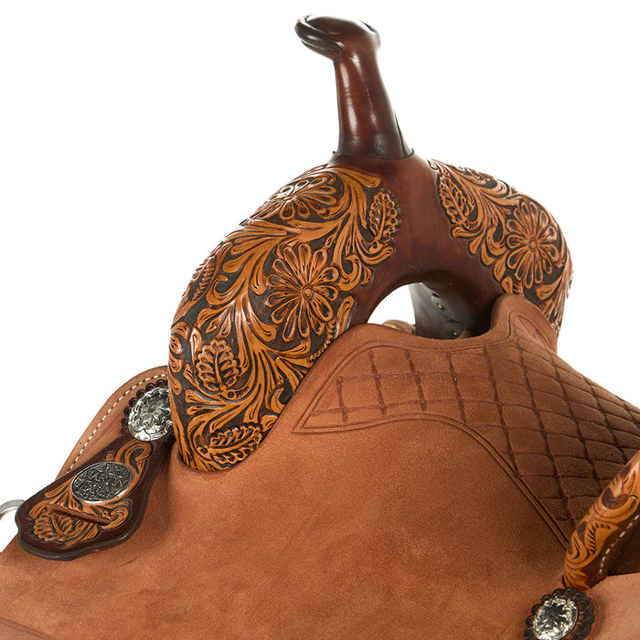Martin Saddlery Natural 13.5in 1/8 Mountain Daisy BTR Barrel Saddle