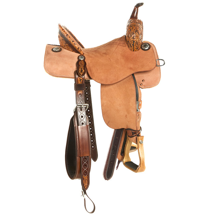 Martin Saddlery Natural 13.5in 1/8 Mountain Daisy BTR Barrel Saddle