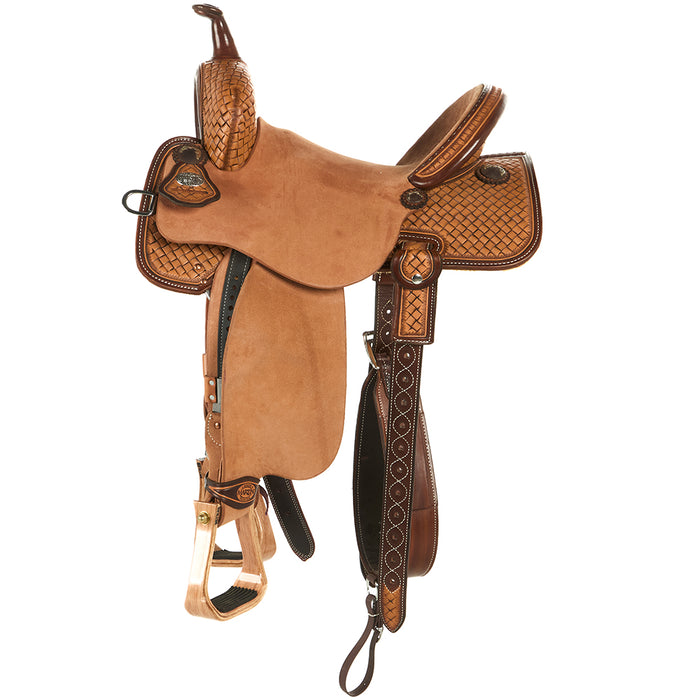 Martin Saddlery Natural 13.5in 1/2 Breed Coarse Weave BTR Barrel Saddle