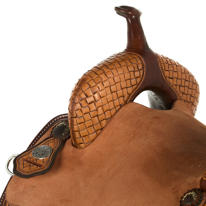 Martin Saddlery Natural 13.5in 1/2 Breed Coarse Weave BTR Barrel Saddle
