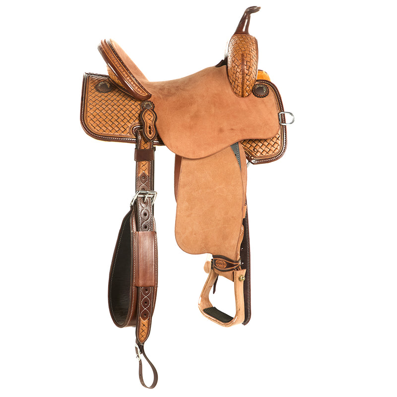 Martin Saddlery Natural 13.5in 1/2 Breed Coarse Weave BTR Barrel Saddle