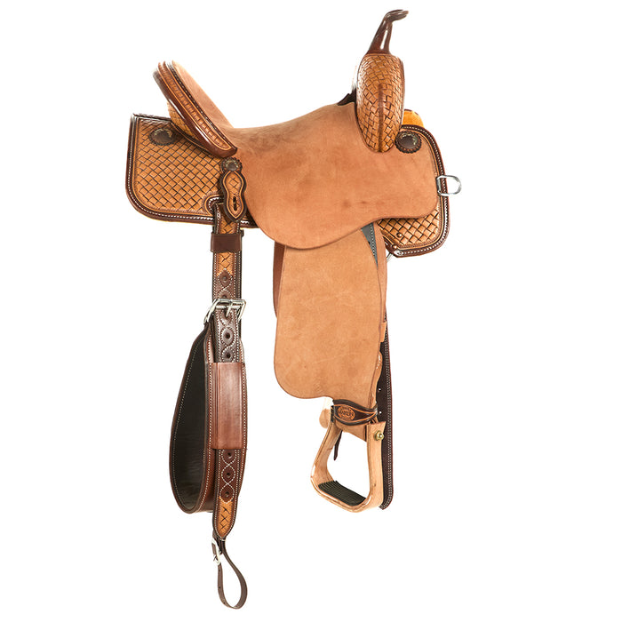 Martin Saddlery Natural 13.5in 1/2 Breed Coarse Weave BTR Barrel Saddle