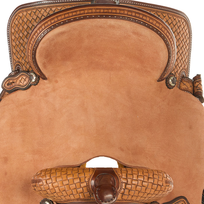 Martin Saddlery Natural 13.5in 1/2 Breed Coarse Weave BTR Barrel Saddle